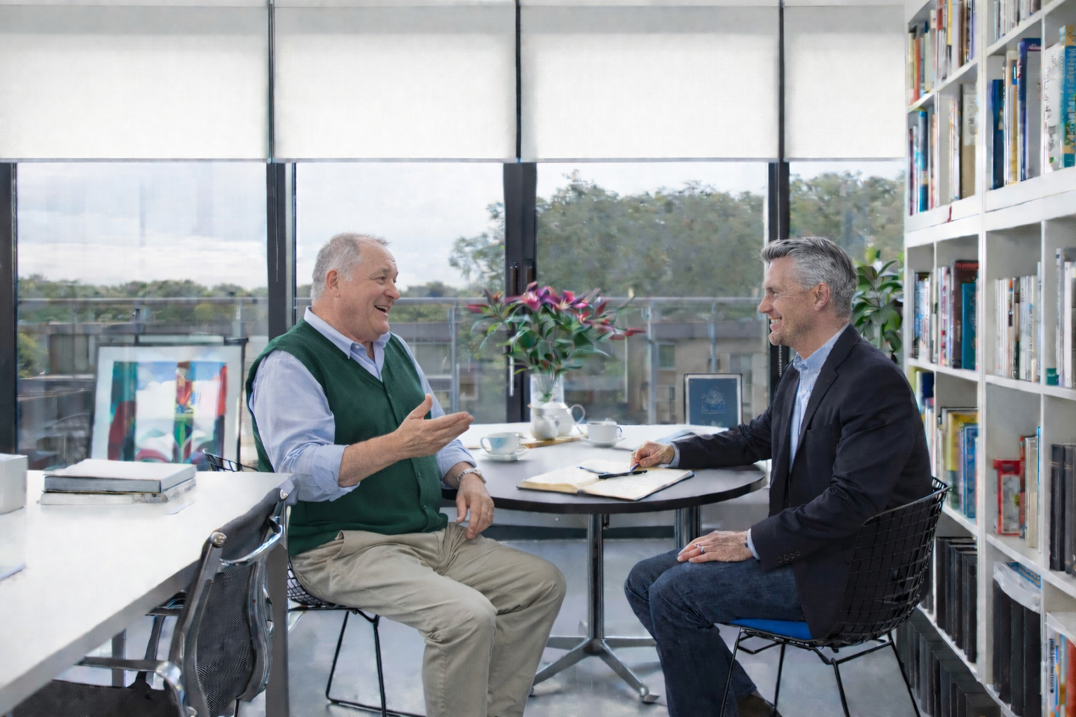 Paul working with a client